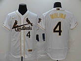 Cardinals 4 Yadier Molina White Gold Nike Flexbase Jersey,baseball caps,new era cap wholesale,wholesale hats